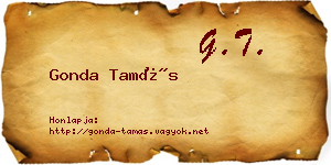 Gonda Tamás névjegykártya